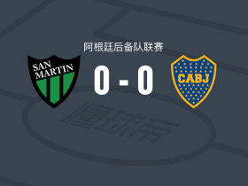 圣胡安圣马丁后备队0-0博卡青年后备队，双方互有攻守