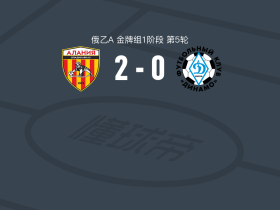 弗拉季高加索阿拉尼亚2-0基洛夫迪纳摩，Makhach Abdulkhamidov破门，Artem Zakirov锁定胜