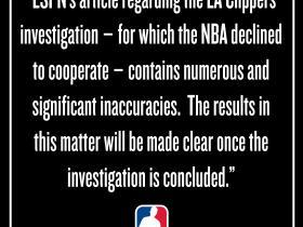 NBA官方：ESPN关于伦纳德“阴阳合同”事件的报道存在大量不实