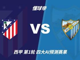 四大AI预测马竞vs马拉加：各家均预测马竞主场轻松取胜