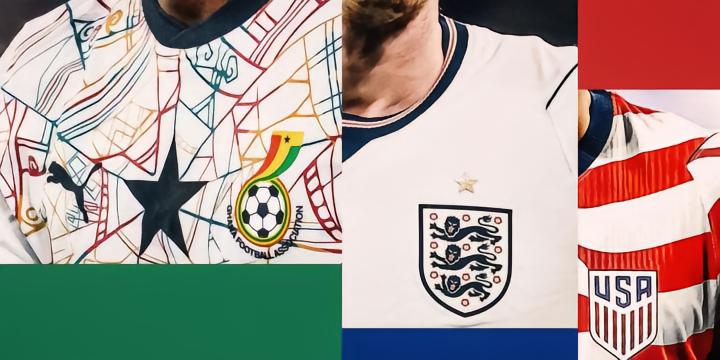 TA给世界杯球队主场球衣排名：加纳第一，巴西、英格兰分列二三