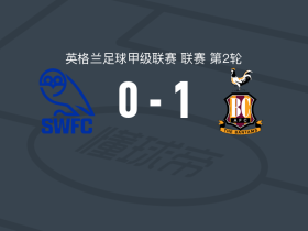 布拉德福德城1-0谢周三，鲍德温一击制胜