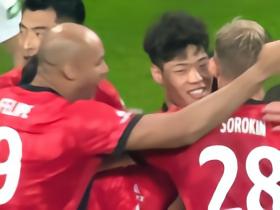半场：蓉城2-1申花，贺一然世界波闪击，韦林顿-席尔瓦、阿苏埃破门