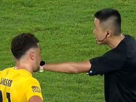西海岸2-0山东，戴维森任意球破门，彭欣力、马德鲁加染红
