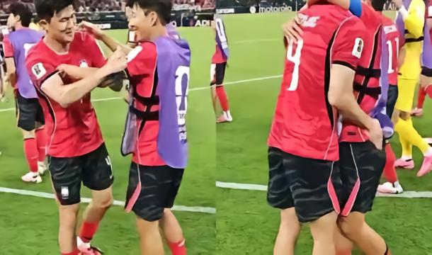 尊重前辈，金玟哉赛后第一时间把韩国队长袖标交还给孙兴慜