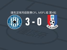 西格玛奥罗莫斯B队3-0大胜布兰斯科取捷丙8连胜，radek palan、Samuel Dikos破门
