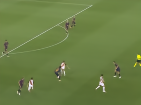 熟悉的感觉，亚马尔后场摆脱四人将球分出，诺坎普响起欢呼声