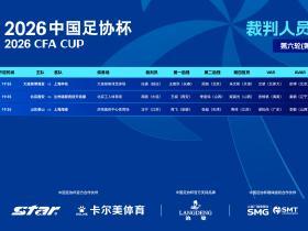 足协杯1/4决赛裁判安排：马宁执法泰山vs海港，高鹏主哨国安