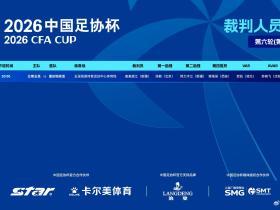 足协杯1/4决赛玉昆vs铜梁龙裁判选派：主裁麦麦提江，VAR贺凯