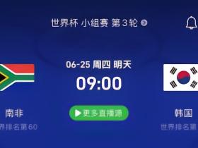 韩国vs南非前瞻：南非急需3分争取出线资格；韩国仅需1分