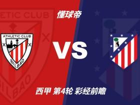 彩经前瞻：毕尔巴鄂竞技vs马德里竞技，看好主队不败