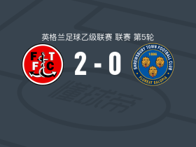 弗利特伍德2-0什鲁斯伯里，科赫兰破门，阿龙-卢帕洛-比锁定胜局
