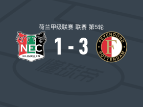 费耶诺德3-1奈梅亨，耶雷诺-沙肯、卢西亚诺-瓦伦特破门