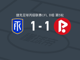 特普利采B队1-1帕尔杜比斯二队，马丁-赖尔打破僵局，纳普尔斯泰克救主