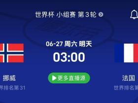 挪威vs法国前瞻：小组第一将迎战上半区第三名的五支队伍