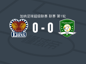 雄狮之心0-0阿杜亚纳星，双方互有攻守