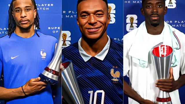 三大超巨，奥利塞、姆巴佩、登贝莱分获法国队三场小组赛MVP