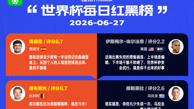 懂球帝美加墨世界杯6月27日红黑榜