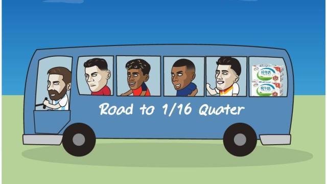 Road to 1/16 Quarter Cartoon