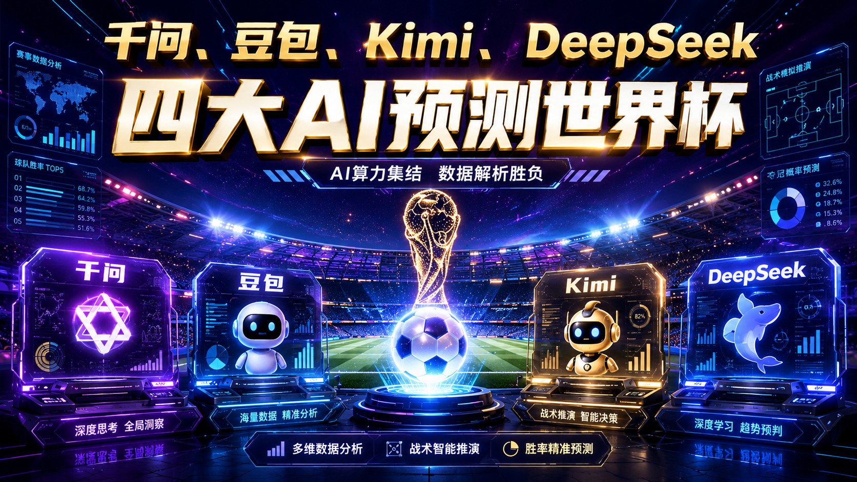 四大AI小组赛预测准确率：Kimi第一，豆包第二，千问垫底