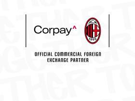 官方：AC米兰与跨境金融服务公司Corpay续签合作协议