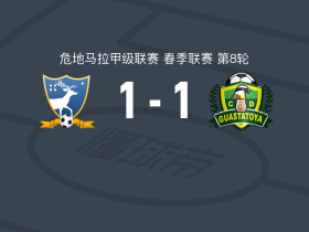 苏奇特佩基1-1瓜斯塔托亚，José Almanza先拔头筹，何塞-科雷纳救主