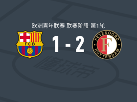 费耶诺德U19 2-1巴塞罗那U19，耶雷诺-沙肯、津哈格尔破门