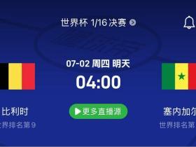 比利时vs塞内加尔赛事前瞻：不会起小高球，注定走不远。