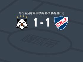 蒙得维的亚流浪者1-1乌拉圭民族，马克西米利亚诺-西尔韦拉先拔头筹，Santiago benitez救主