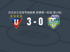 基多大学3-0大胜奥伦斯，Yerlin Quiñónez、雷德斯建功