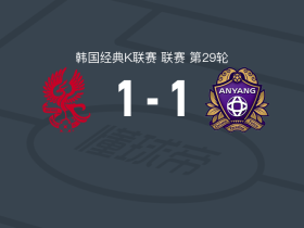 光州1-1安养，艾尔代尔破僵，蔡贤宇扳平比分