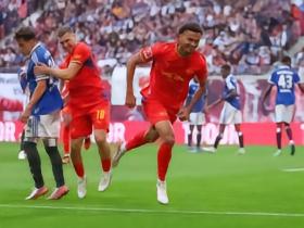 半场：莱比锡2-0汉堡，努萨、戈米建功，阿桑伤退