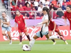 半场：中国U20女足0-3西班牙，黄嘉欣送点，科门达多尔双响