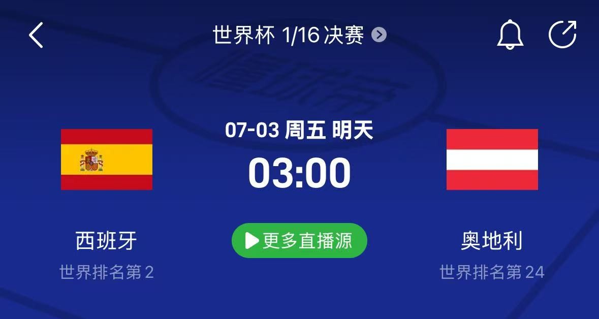 世界杯083西班牙VS奥地利深度前瞻：地面传控遇上高位逼抢