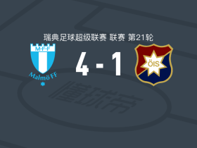马尔默4-1大胜奥基迪，库尔图卢斯、奥托-罗森格伦破门