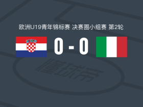 克罗地亚U19 0-0意大利U19，双方互交白卷