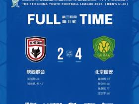 官方：陕西联合U20vs国安U20队比赛尾声爆发冲突，3人被处罚