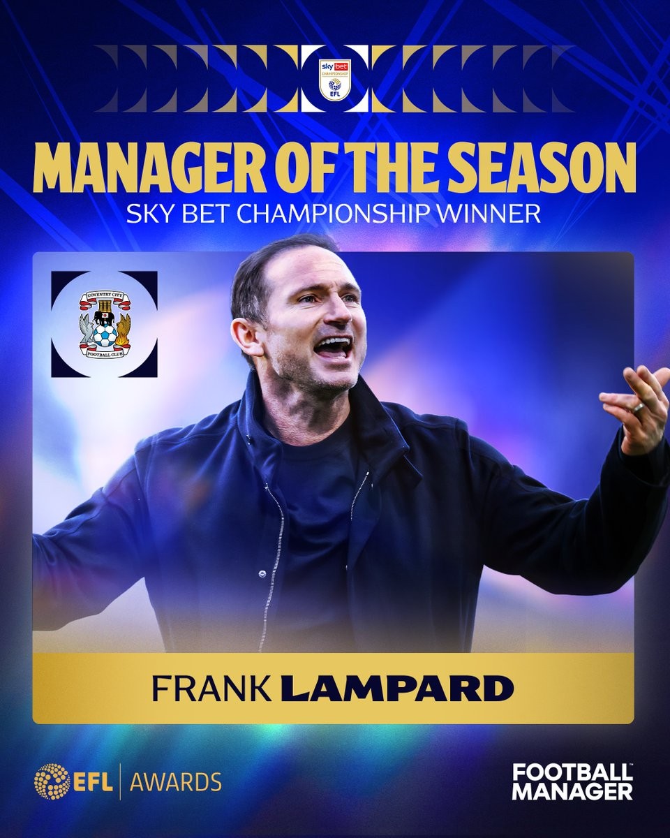 率领考文垂升入英超，兰帕德当选英冠赛季最佳主帅