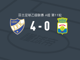 赫尔辛基IFK4-0大胜迈帕取芬乙3连胜，Aleksi Wahlman双响，库扬帕破门
