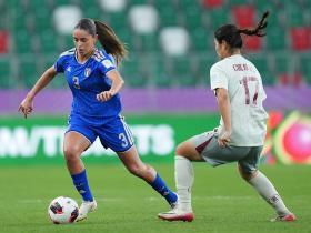 半场：中国U20女足0-1意大利U20女足，刘晨屡献精彩扑救