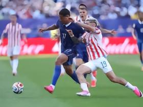 半场战报：法国0-0巴拉圭，双方机会寥寥+冲突不断