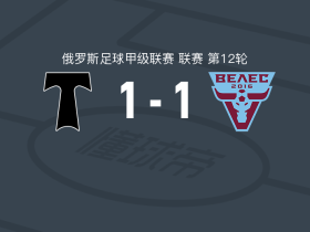 莫斯科鱼雷1-1莫斯科韦莱斯，塔拉先科首开记录，奥科隆克沃扳平比分