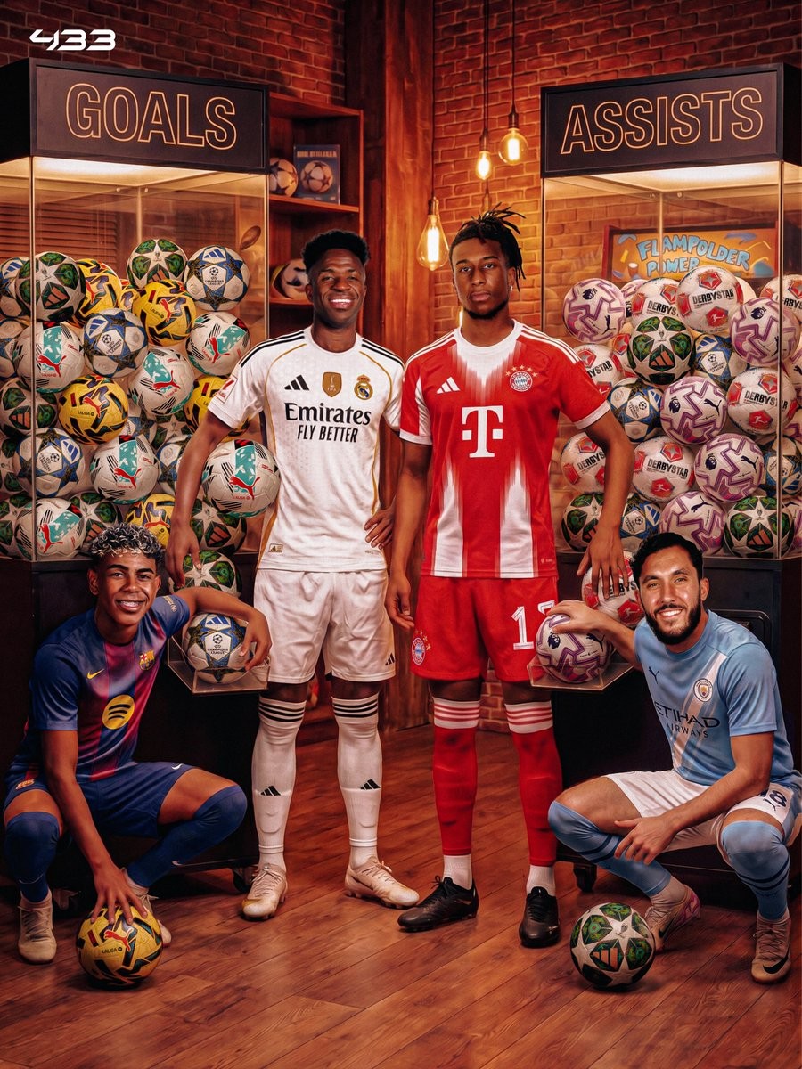 近两个赛季进球助攻两双：奥利塞、亚马尔、维尼修斯、谢尔基