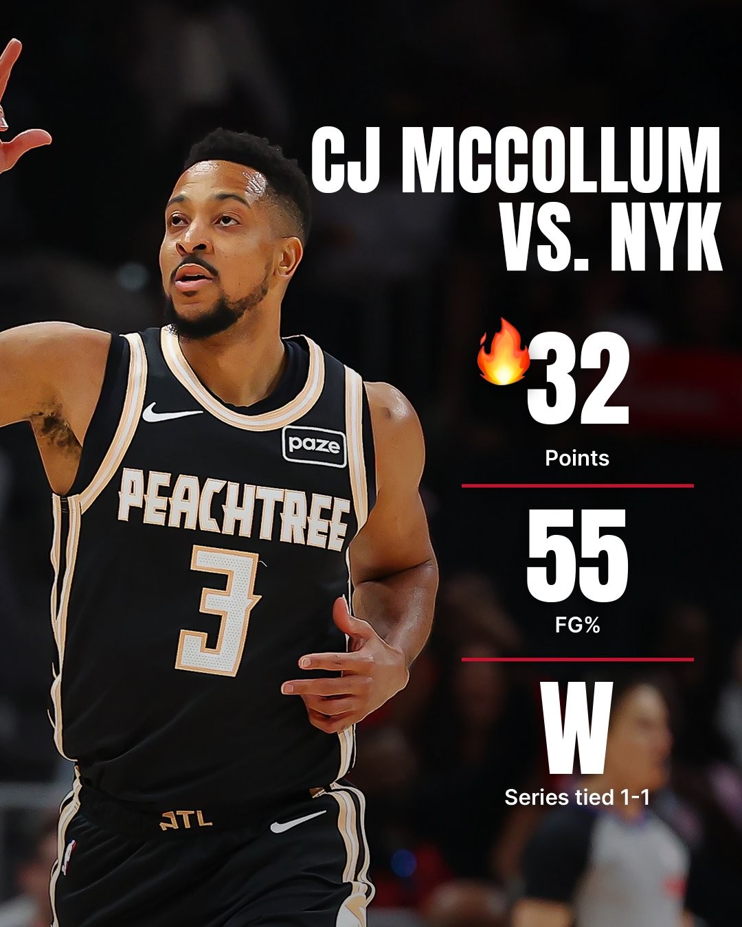 新市长上任！CJ-麦科勒姆全场爆砍32分，末节连续单打布伦森