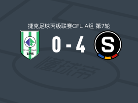 布拉格斯巴达B队4-0大胜布拉格火车头，帕夫利克、迪维什破门