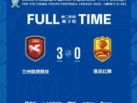 官方：红狮U20因超龄球员使用违规，被判0-3负于兰州U20