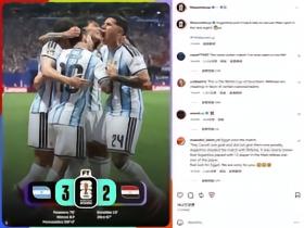 争议不小，FIFA官方阿根廷vs埃及动态评论区热评纷纷质疑裁判