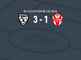 斯佩齐亚3-1佩萨罗取意丙5连胜，卡扎多里传射，马佐基传射