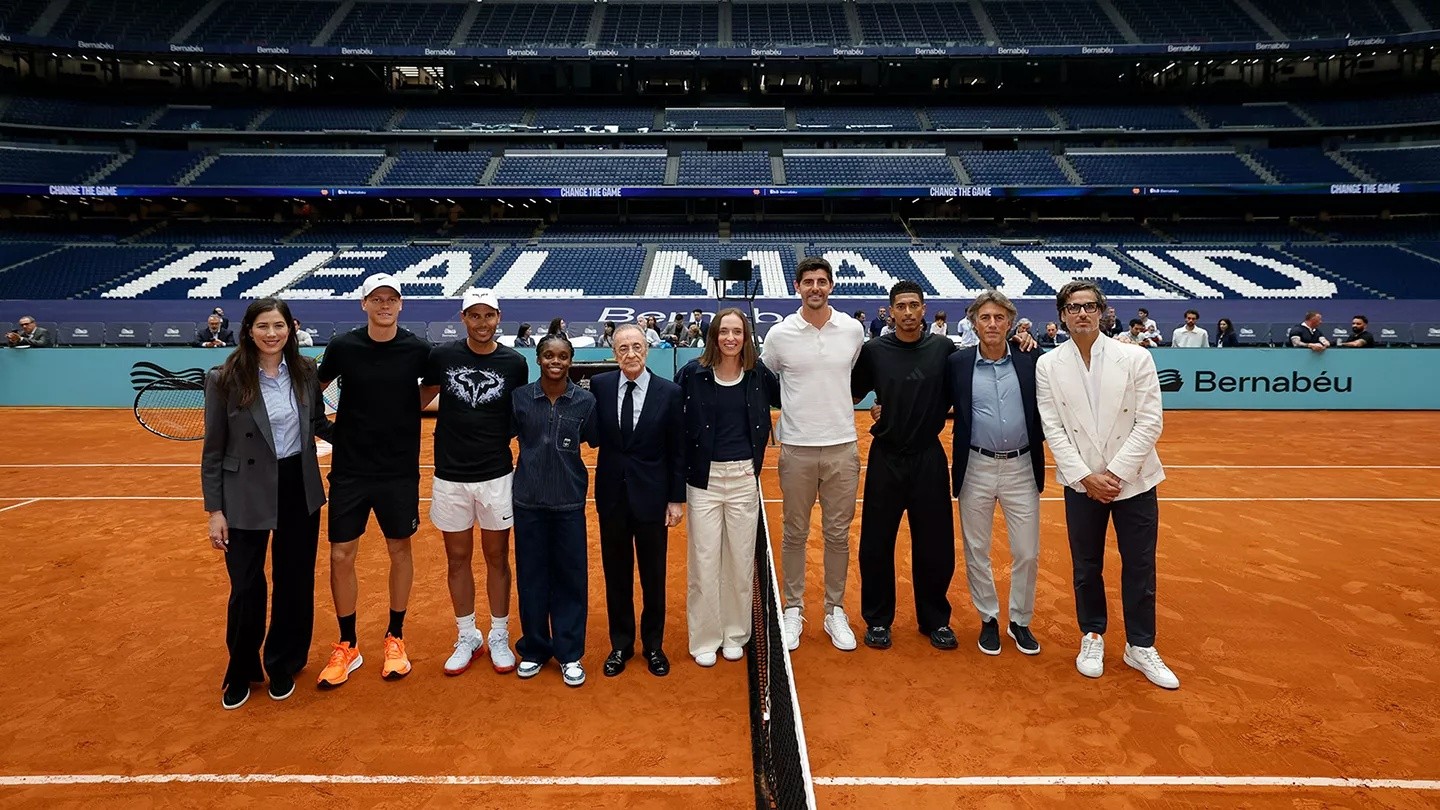 伯纳乌变身网球场，老佛爷、纳达尔、贝林厄姆等人出席活动