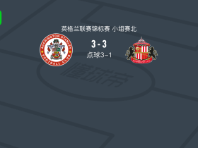 点球大战阿克灵顿6-4桑德兰U21，阿奇-莱特福特失点